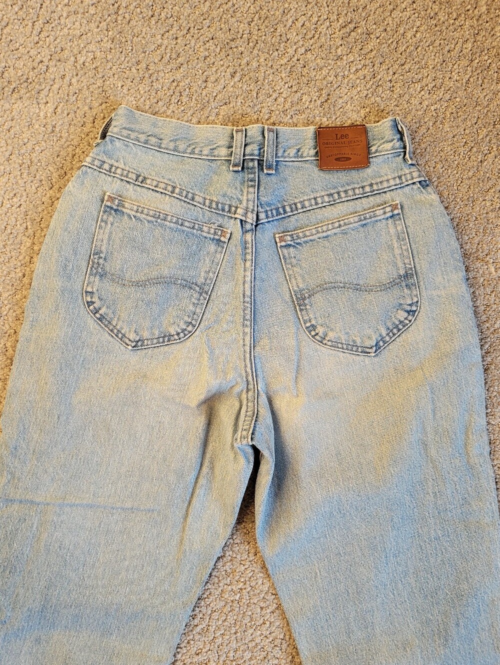 Vintage Lee Original Jeans Light Wash High Rise Straight Leg Denim Womens ~10 - Picture 4 of 15